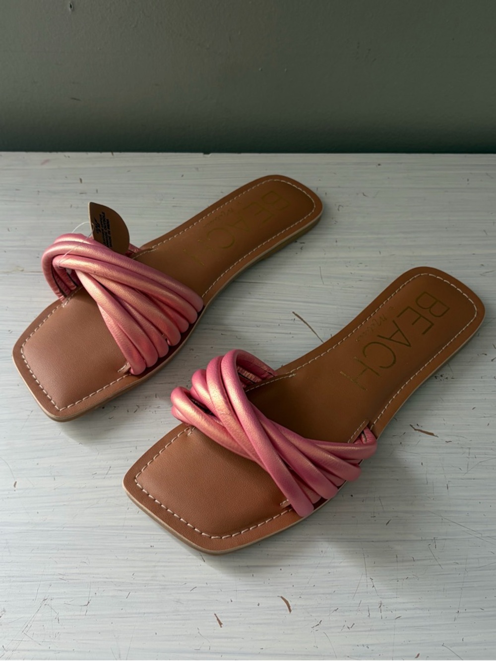 Beach by Matisse Gale Metallic Pink Slide Sandals - 8